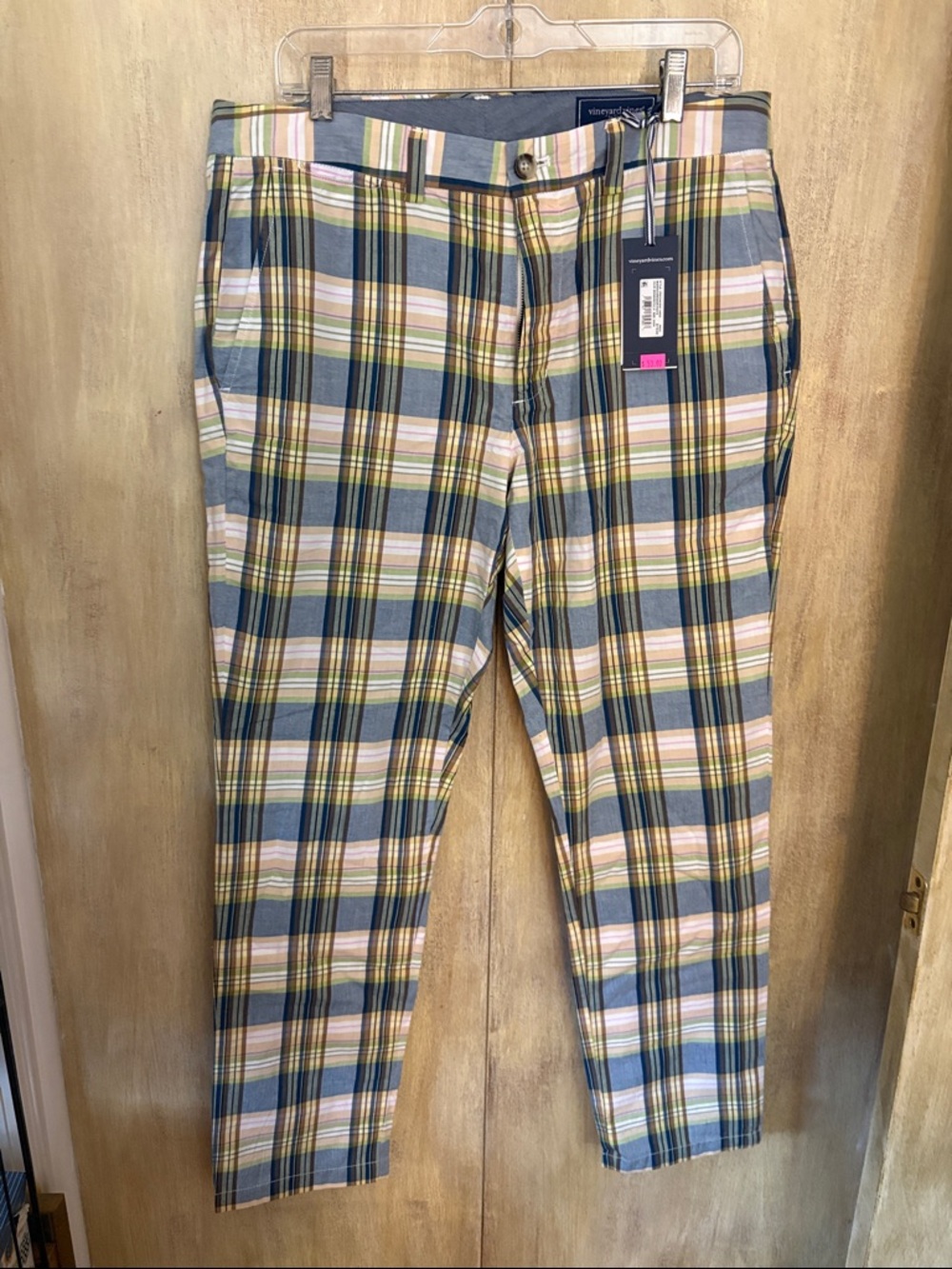 Vineyard Vines Men's Plaid Chinos - Blue, Yellow & Cream